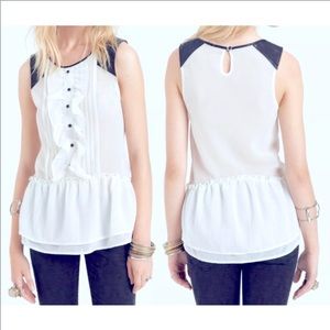 💯✅ AUTHENTIC FREE PEOPLE FAUX LEATHER RUFFLE TOP